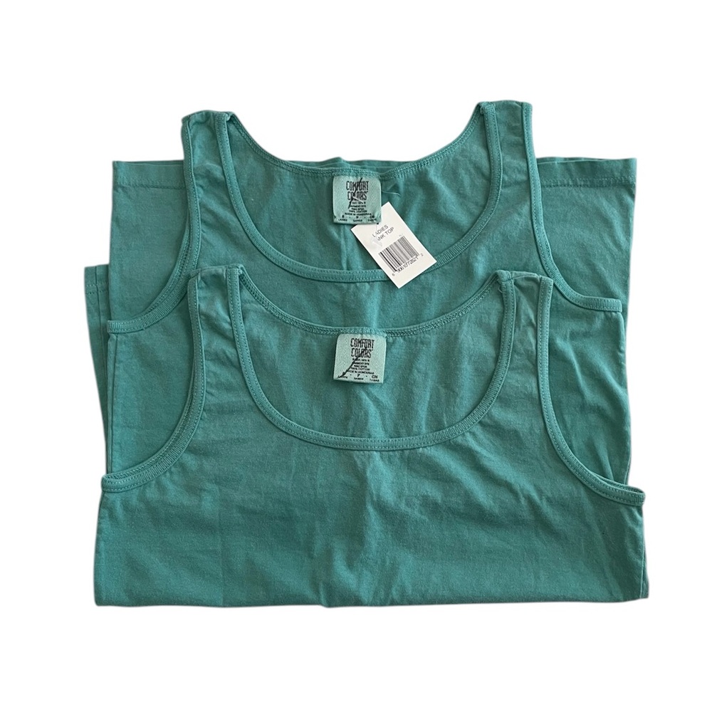 Bundle of 2 Comfort Colors Blank Garment-Dyed Tank Top Ladies NEW